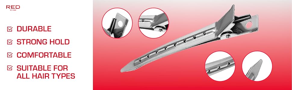 durable strong hold metal single double prong slide in duck bill alligator curl pin sectioning salon