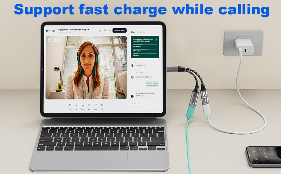 usb c to dual headphone jack adapter