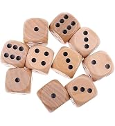 10Pcs Wooden D6 Dice Set, 20mm Round Corner, 6 Sided Gaming Dice for Adults Standard Game Dice