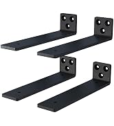NEODROP 8 Inch Mini Floating Shelf Brackets, Heavy Duty Hidden Bracket for Wall Decor, Black Powd...