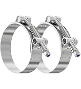 Eoppen 2Pcs 2 Inch T-Bolt Hose Clamp - 304 Stainless Steel Turbo Intake Intercooler Clamp Working...