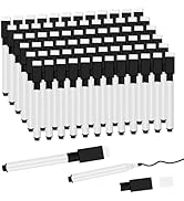 JEFURE 72pcs Magnetic Dry Erase Markers with Eraser Cap, Black White Board Markers, Dry Erase Mar...