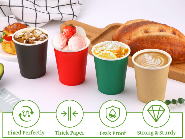 Fedmut 8OZ Paper Cups Disposable Party Cups