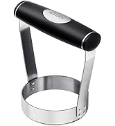 HULISEN Food Chopper Manual Hand, Stainless Steel Hand Chopper, Plain Edge | 3 inch Round, Ergono...