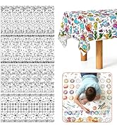 SOUJOY 4 Pcs Giant Coloring Tablecloth, 54" x 108" Tear-Resistant Large Drawing Poster, DIY Paper...