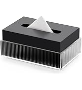 Acrylic Tissue Box Holder,Rectangular Napkin Facial Tissues Holder Dispenser,Tissue Box Cover wit...