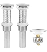 Rackickyer Bathroom Sink Drain,2 Pack Drain Stopper Without Overflow,Pop Up Drain Assembly with D...