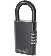 Kingsley Guard-a-Key Black Realtor's Lockbox - Portable Resettable Hanging Key Safe with Combinat...
