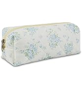 AMZMA Quilted Makeup Brush Bag, Travel Cosmetic Organizer Pouch for Brushes & Essentials, Small C...