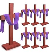 6 Pieces Wooden Cross Table Decoration Easter Wooden Cross Standing Tabletop Centerpieces Sign fo...