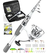 Ghosthorn Fishing Rod and Reel Combo Carbon Fiber Telescopic Fishing Pole Carrier Bag Portable Ki...
