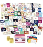 Janvale 100 All Occasion Cards Assortment Box with Color Envelopes,All Occasion Cards Set with Gr...