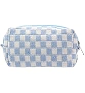 PAZIMIIK Checkered Makeup Bag for Purse Portable Zipper Make Up Pouch Small Cosmetic Case for Tra...