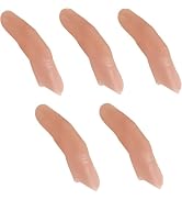 Senyango 5 Pcs Fake Finger Sixth Magic Props Medium Size Rubber Thumb Magic Tricks Close up Vanis...