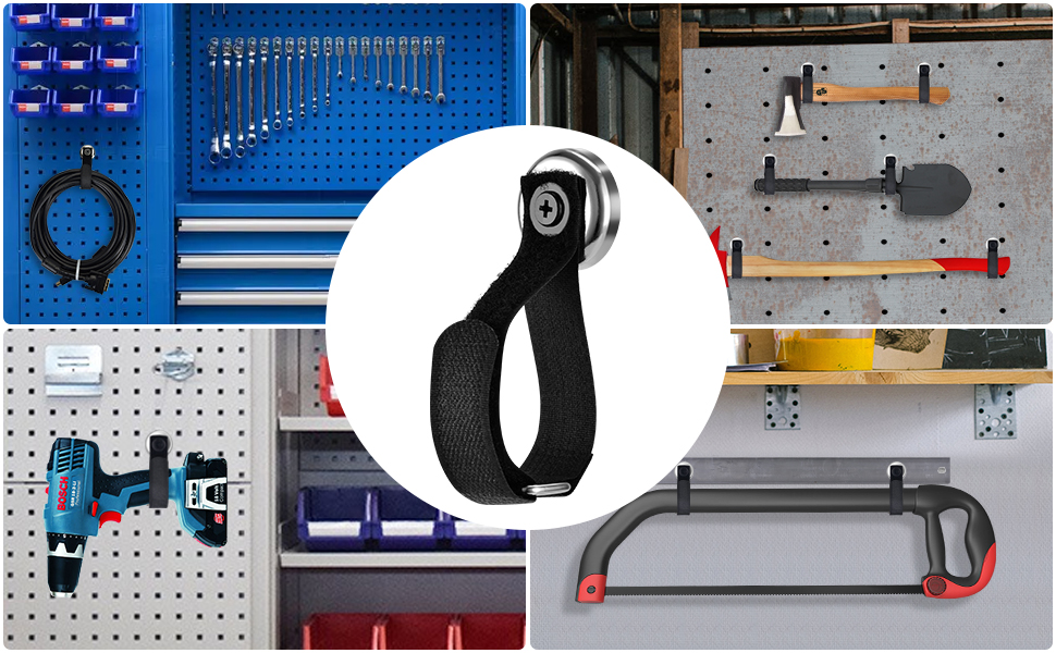 power tool rack drill holder chainsaw shovel axe garden hose hanger basement utility management