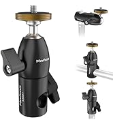 MINIFOCUS Light Stand Mount Adapter with Mini Ball Head, 16mm Rapid Adapter Convert with 1/4