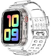 DABAOZA Compatible for Clear Apple Watch Band with Bumper Case 49mm 46mm 45mm 44mm 42mm 41mm 40mm...