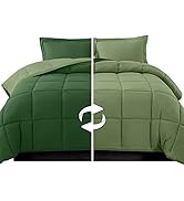 Elegant Comfort 3-Piece Reversible Comforter Set, All Season Cozy, Soft Down Alternative, Quilted...
