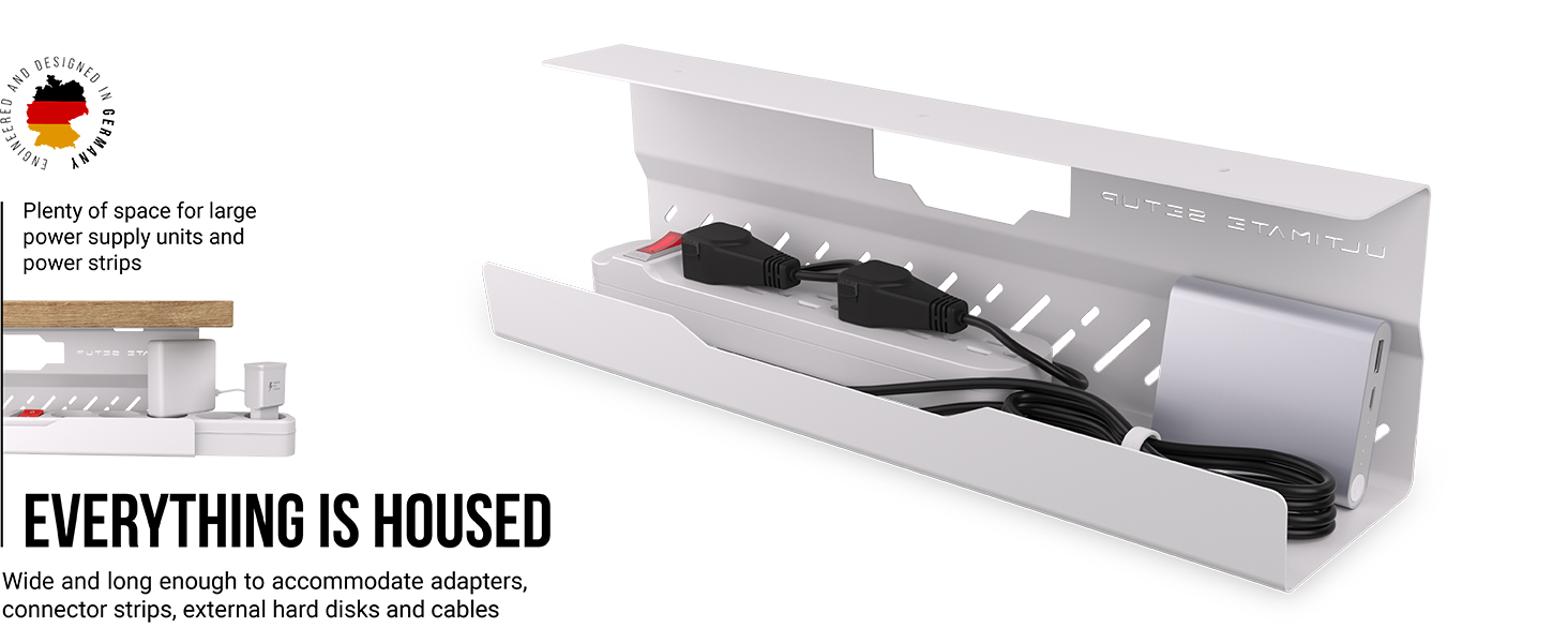 cable management under desk cable tray white