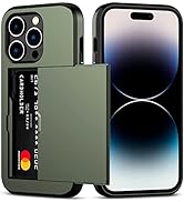 Nvollnoe for iPhone 14 Pro Case with Card Holder Heavy Duty Protective Dual Layer Shockproof Hidd...