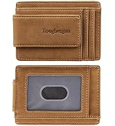Toughergun Genuine Leather Magnetic Front Pocket Money Clip Wallet RFID Blocking