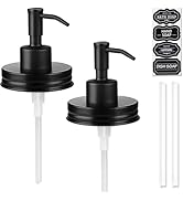Amolliar Mason Jar Liquid Soap Dispenser Pump, Rust Proof Stainless Steel Lid, Cute Farmhouse Dec...