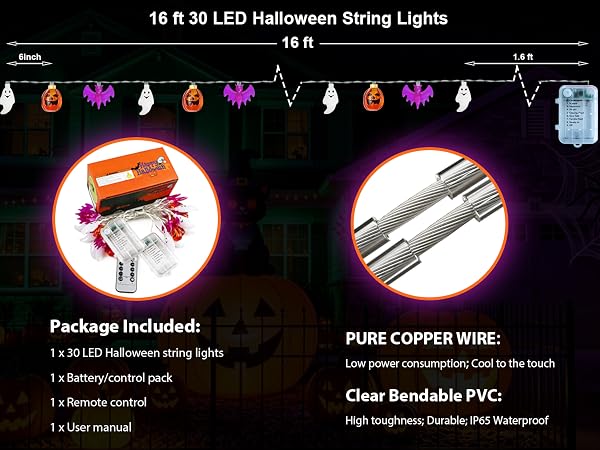 battery powered halloween string lights