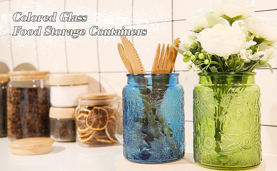 canisters for kitchen counter candy jars with lids sugar container mason jars glass cute storage