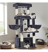 Hey-brother Cat Tree Tower, Scratching Posts with Extra Large Platform, Specious Condo, 2 Cozy Ha...