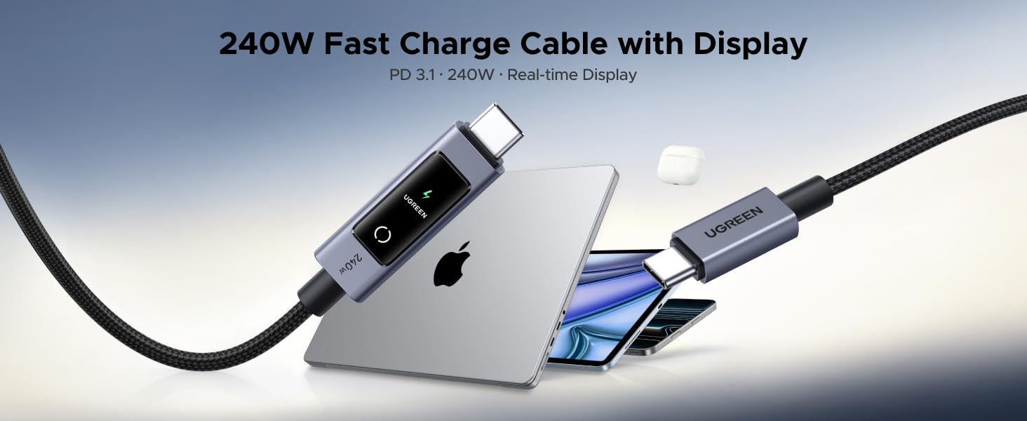 240W LED Display USB C to USB C Cable