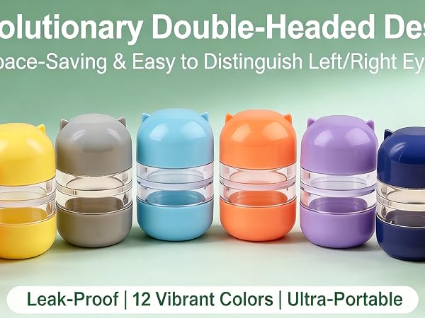 Cylindrical Double-Headed Contact Lens Case