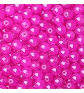 NUKAYAI 500Pcs Pink Red Glass Beads Kit for Jewelry Making, 8mm Round Crystal Beads for Bracelet ...