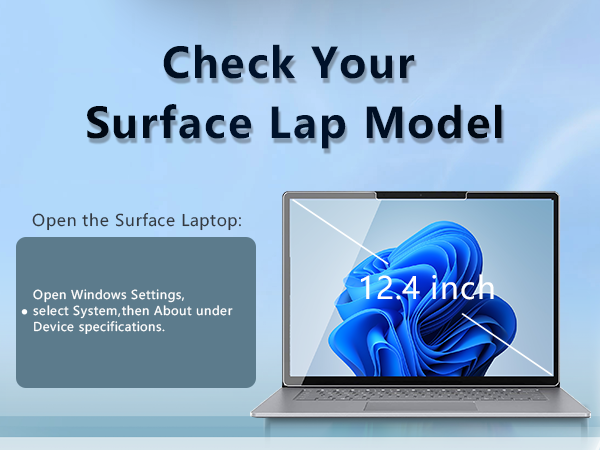 HD clarity tempered glass screen protector for Microsoft Surface Laptop Go 3/2/1 12.4 inch