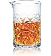 KITESSENSU Bar Cocktail Mixing Glass, Seamless Cocktail Pitcher for Stirred Cocktail with Weighte...