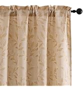 Chyhomenyc Mila Gold Curtains 63 inch Length 2 Panels Set, Light Filtering Semi Sheer Rod Pocket ...