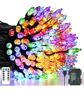 VTECHOLOGY Battery Christmas Tree Lights 33ft 100 LED Christmas String Lights with 8 Modes Fairy ...