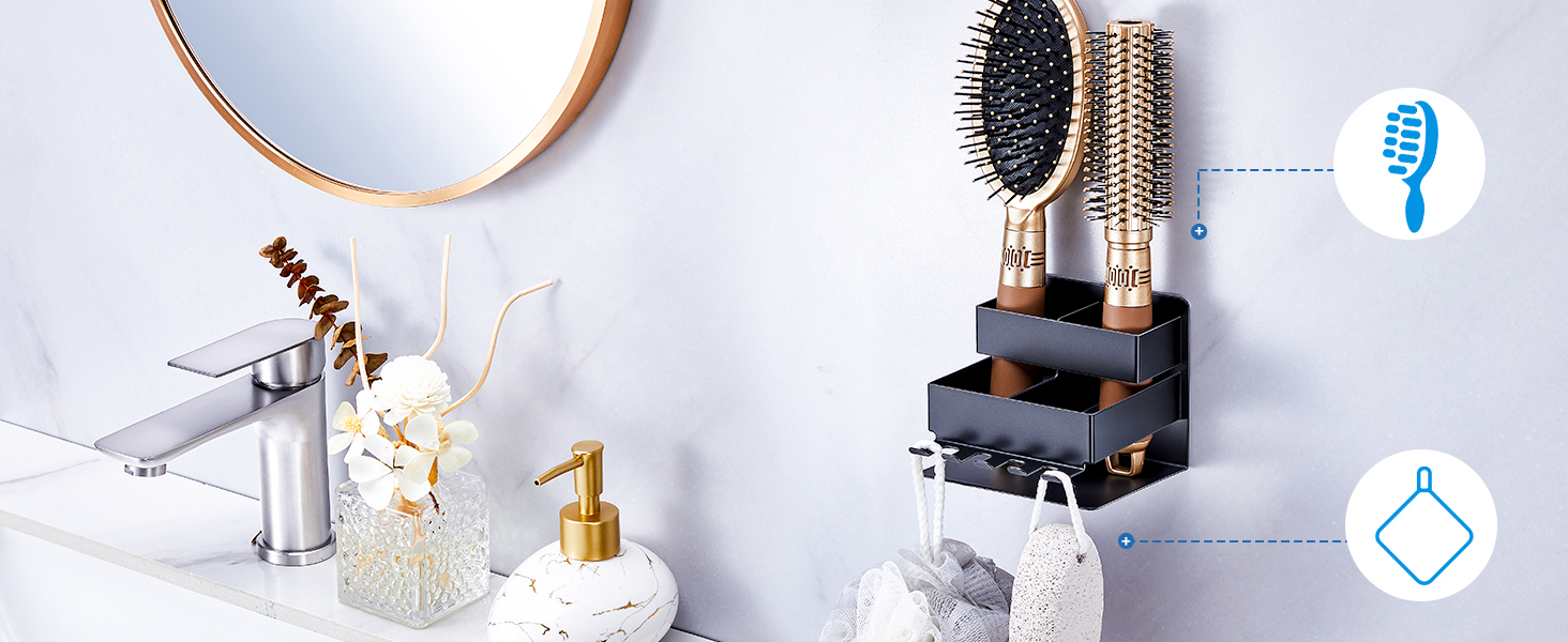 wall mount toothbrush holder black
