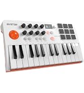 HXW 25 Key USB MIDI Keyboard Controller With Bluetooth, Professional Mini Beat Maker Machine for ...