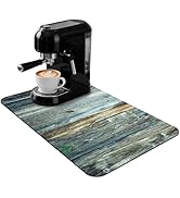Coffee Mat 24x16 Inch, Wood Grain Coffee Protection Mat, Absorbent Hide Stain Rubber Backed Dish ...