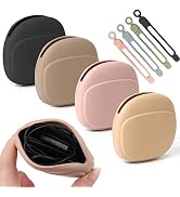4 PCS Headphone Organizer and Silicone Cable Ties, Silicone Pouch for Storing Earbuds/USB Flash D...