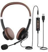 Conambo USB Wired Headset with Microphone for PC Laptop, Professional Computer Headset with Super...