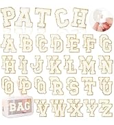 White Chenille Letters Self-Adhesive Patches: KINGSOW 52PCS Self Adhesive Varsity Iron on Letter ...