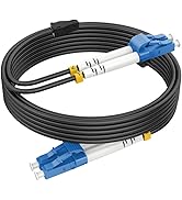 RamboCables 30m/98ft Outdoor Fiber Optic Cable, LC to LC Single Mode FiberPatch Cable Outdoor Arm...