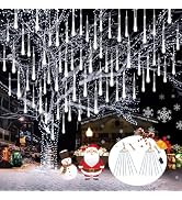 2 Pack Christmas Decorations Lights Outdoor, Extendable Meteor Shower Lights with Timer, Total 38...