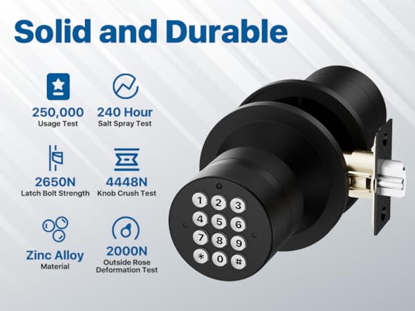 keyless entry door lock with knob