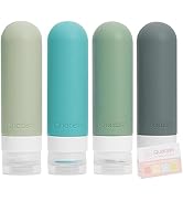 Quatish Travel Bottles for Toiletries, 4 Pack Leak Proof Travel Size Containers, BPA Free Silicon...