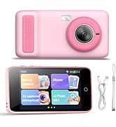 E teacher Kids Camera, 3.97IN AI Digital Camera with Beauty Camera, Flashlight, 1080P HD Video Se...