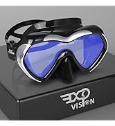 Scuba Diving Mask Anti-Fog Panoramic Snorkel Goggles, Adult Mirror Swim Mask Single Lens Swim Gog...