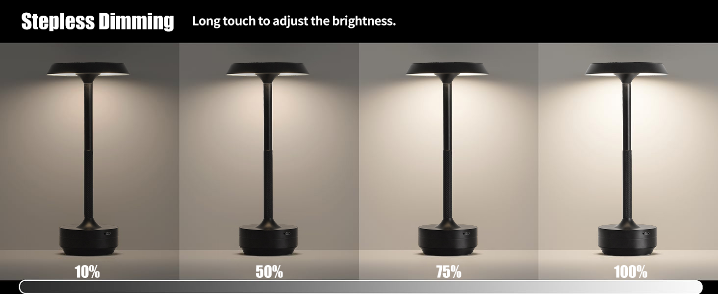 GKKBO Wireless Table Lamp Rechargeable 5000mAh Battery Powered