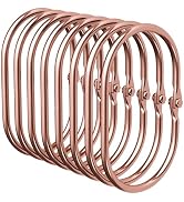 Bathway Shower Curtain Rings, Shower Curtain Hooks 12 Pcs Anti-Drop Oval Shower Rings for Curtain...